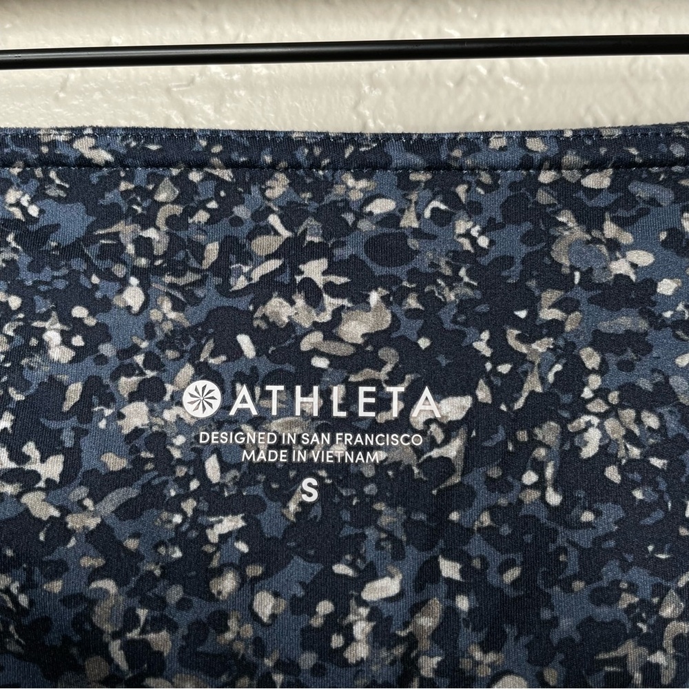 Athleta Sandstone Salutation 7/8 Tight Navy Leggings Pattern Mesh Details - Picture 12 of 13